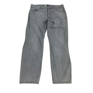 boohooMAN Mens Grey Relaxed Fit Straight Leg Denim Jeans Size 36 Regular‎